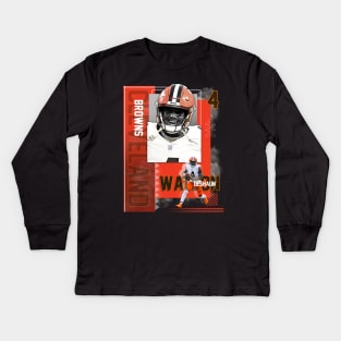 Cleveland Browns Deshaun Watson 4 Kids Long Sleeve T-Shirt